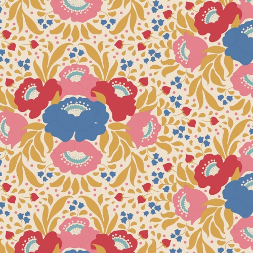 Tilda Patchwork Stoff Baumwolle - Jubilee - Autumn Bouquet Mustard